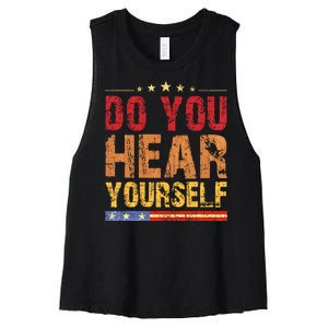 Do You Hear Yourself! Funny Women's Racerback Cropped Tank