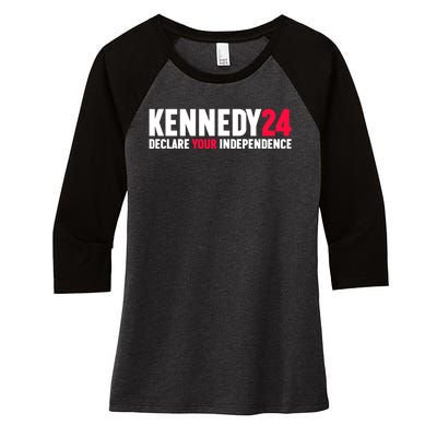 Declare Your Independence Kennedy 24 Women's Tri-Blend 3/4-Sleeve Raglan Shirt