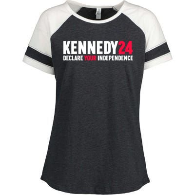 Declare Your Independence Kennedy 24 Enza Ladies Jersey Colorblock Tee