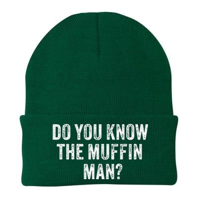 Do You Know The Muffin Man Funny Sarcastic Saying Vintage Knit Cap Winter Beanie