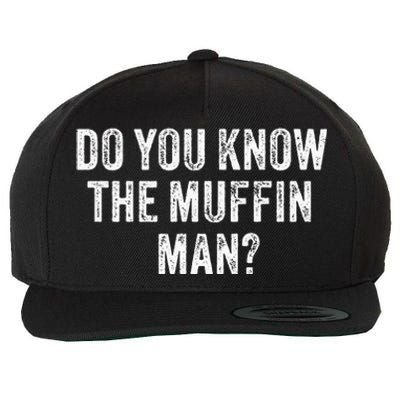 Do You Know The Muffin Man Funny Sarcastic Saying Vintage Wool Snapback Cap