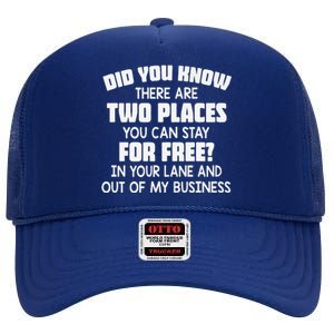 Did You Know There Are Two Places You Can Stay For Free Premium High Crown Mesh Back Trucker Hat