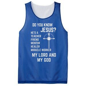 DO YOU KNOW JESUS MY LORD AND MY GOD Mesh Reversible Basketball Jersey Tank