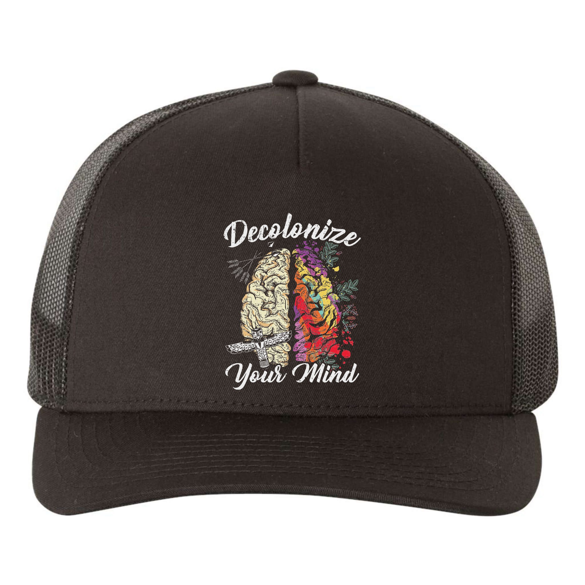 Decolonize Your Mind Indigenous People Native American Yupoong Adult 5-Panel Trucker Hat