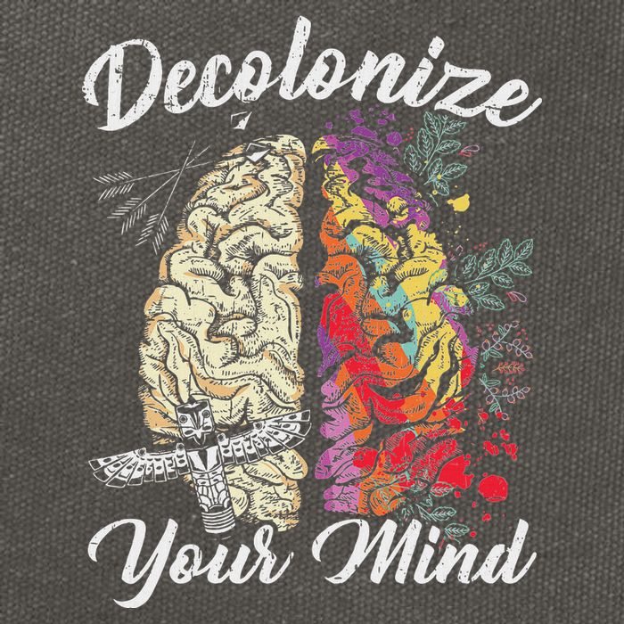 Decolonize Your Mind Indigenous People Native American Cotton Canvas Backpack