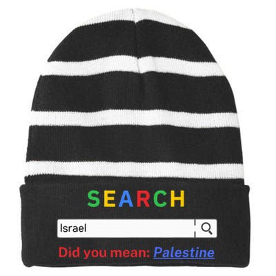 Did you mean Palestine  free Palestine  Gaza Peace  Striped Beanie with Solid Band