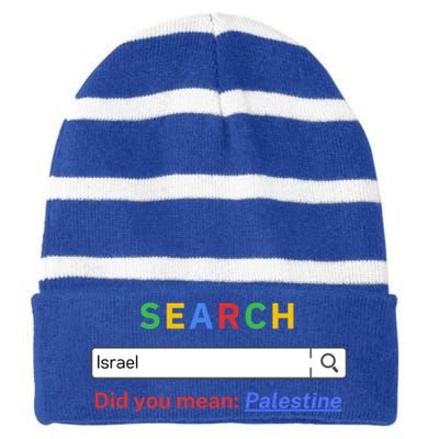 Did You Mean Palestine Gift Free Palestine Gift Gazagift Palestine Gift Striped Beanie with Solid Band