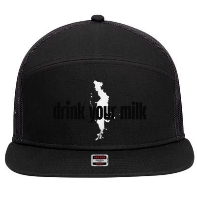 Drink Your Milk Premium 7 Panel Mesh Trucker Snapback Hat