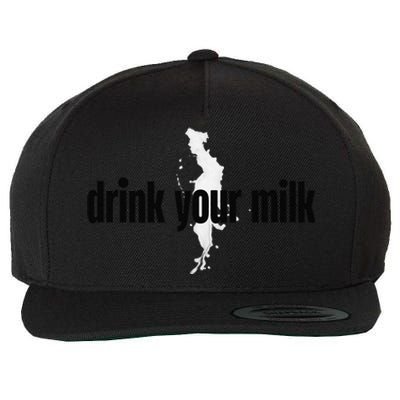 Drink Your Milk Premium Wool Snapback Cap