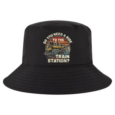 Do You Need A Ride To The Train Station Retro Vintage Train Gift Cool Comfort Performance Bucket Hat