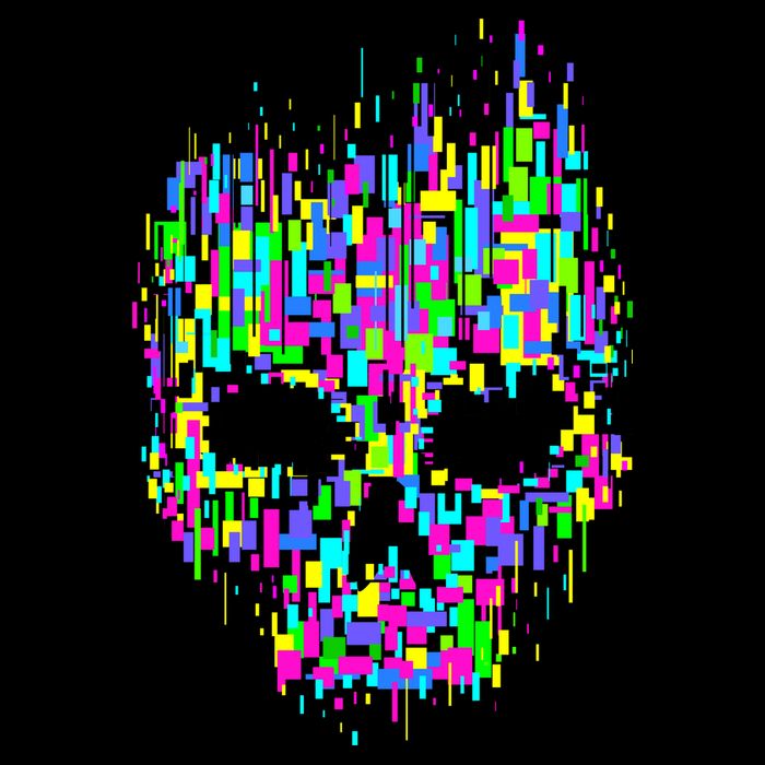 Dynamic Skull V-Neck T-Shirt