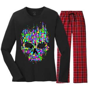 Dynamic Skull Women's Long Sleeve Flannel Pajama Set 