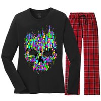 Dynamic Skull Women's Long Sleeve Flannel Pajama Set 