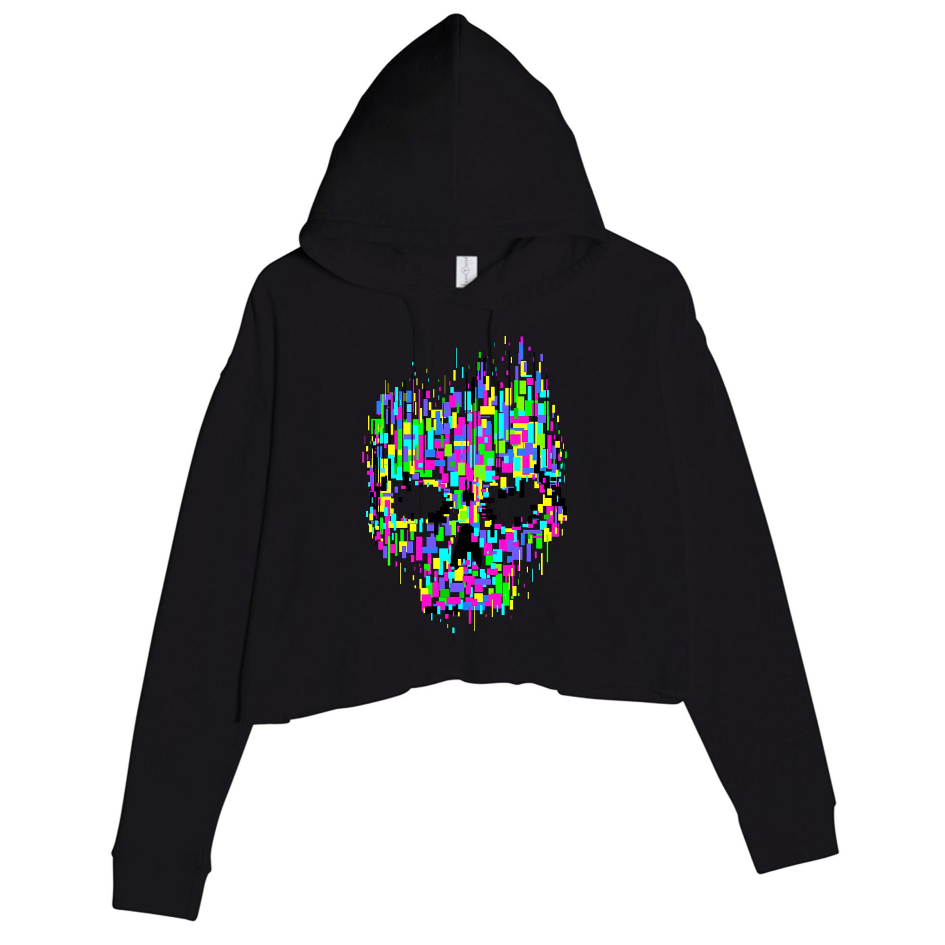 Dynamic Skull Crop Fleece Hoodie