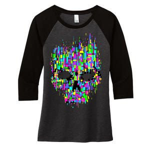 Dynamic Skull Women's Tri-Blend 3/4-Sleeve Raglan Shirt