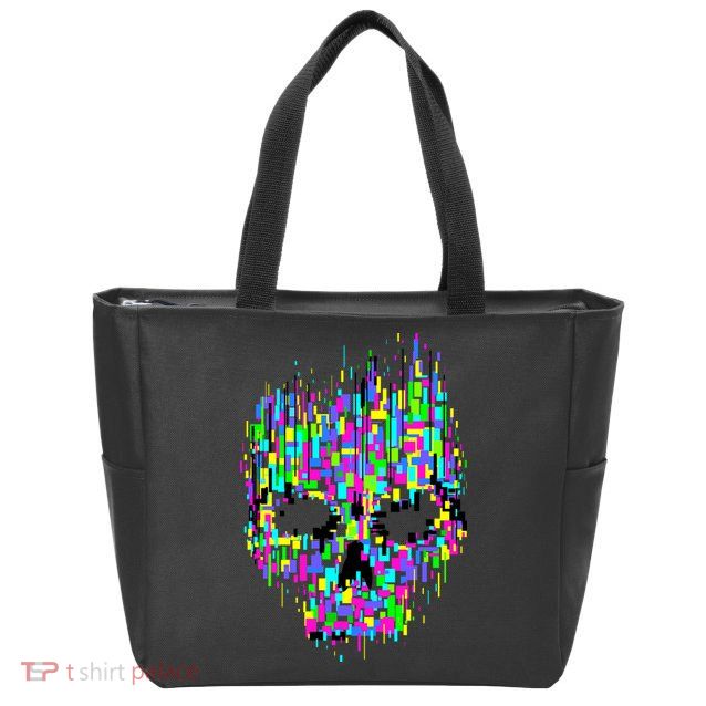 Dynamic Skull Zip Tote Bag