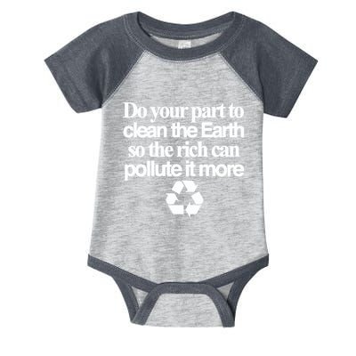 Do Your Part To Clean The Earth So The Rich Can Pollute It More Infant Baby Jersey Bodysuit