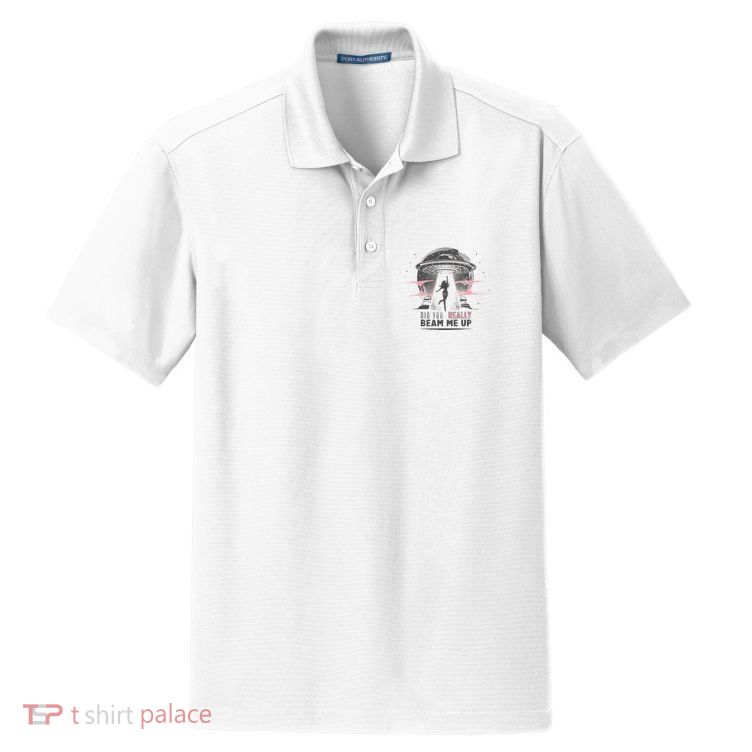 Did You Really Beam Me Up Taylor Lover Dry Zone Grid Polo