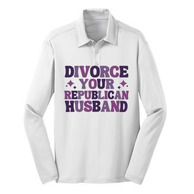 Divorce Your Republican Husband Silk Touch Performance Long Sleeve Polo