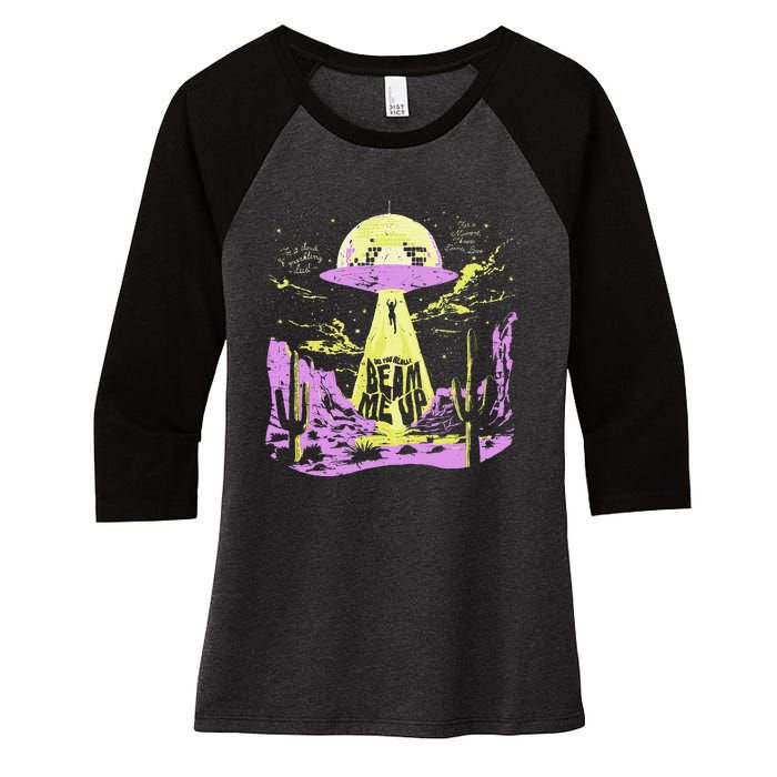 Did You Really Beam Me Up Ufo Women's Tri-Blend 3/4-Sleeve Raglan Shirt