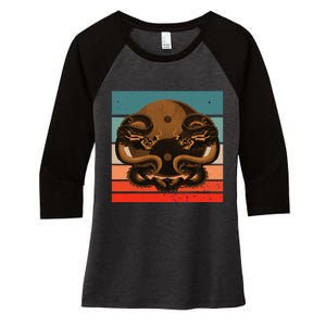 Dragon Yinyang Symbol Balance Harmony Symmetrical Scales Women's Tri-Blend 3/4-Sleeve Raglan Shirt