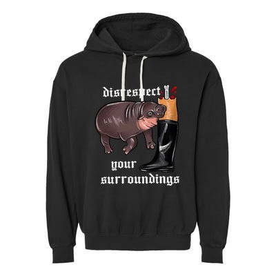 Disrespect Your Surroundings Moo Deng Garment-Dyed Fleece Hoodie