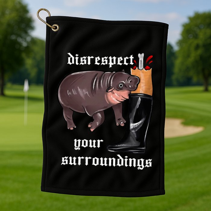 Disrespect Your Surroundings Moo Deng Golf Towel