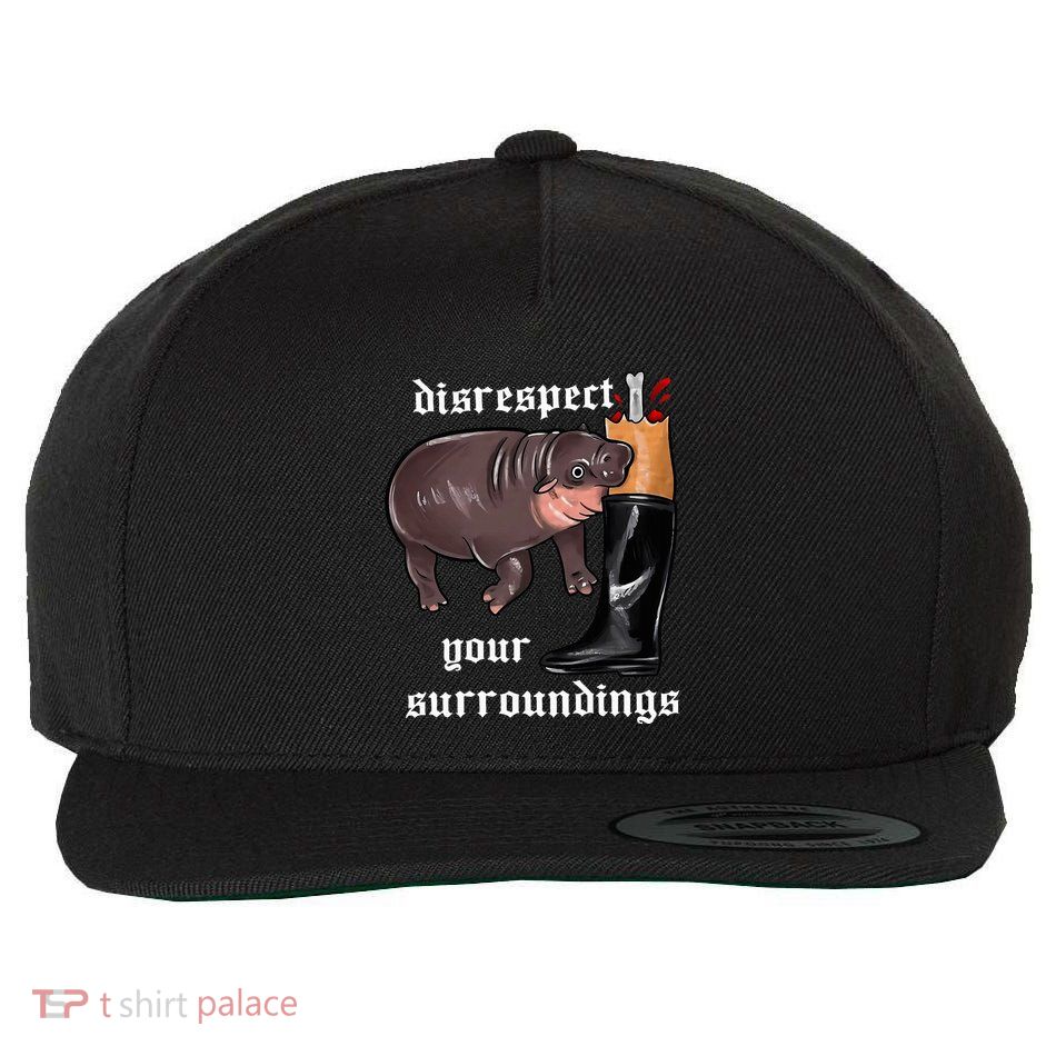 Disrespect Your Surroundings Moo Deng Wool Snapback Cap