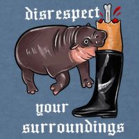 Disrespect Your Surroundings Moo Deng Garment-Dyed Sweatshirt