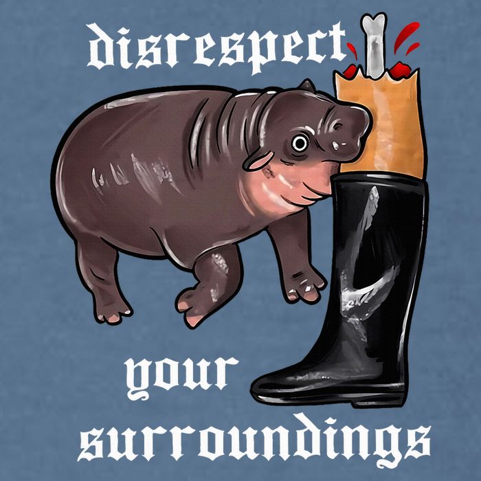 Disrespect Your Surroundings Moo Deng Garment-Dyed Sweatshirt