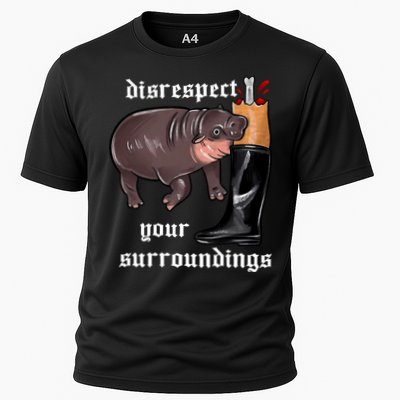 Disrespect Your Surroundings Moo Deng Funny Design Cooling Performance Crew T-Shirt