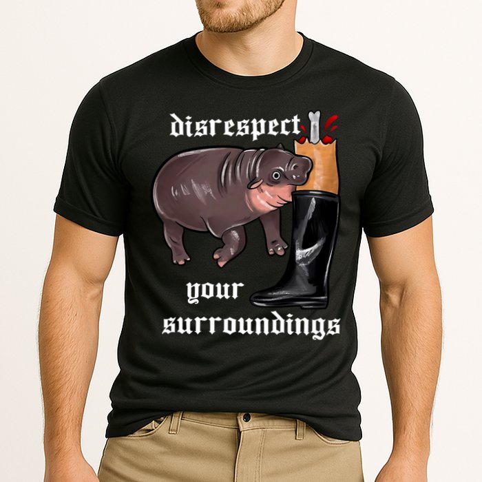 Disrespect Your Surroundings Moo Deng Funny Design Performance Shirt