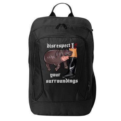 Disrespect Your Surroundings Moo Deng Funny Design City Backpack