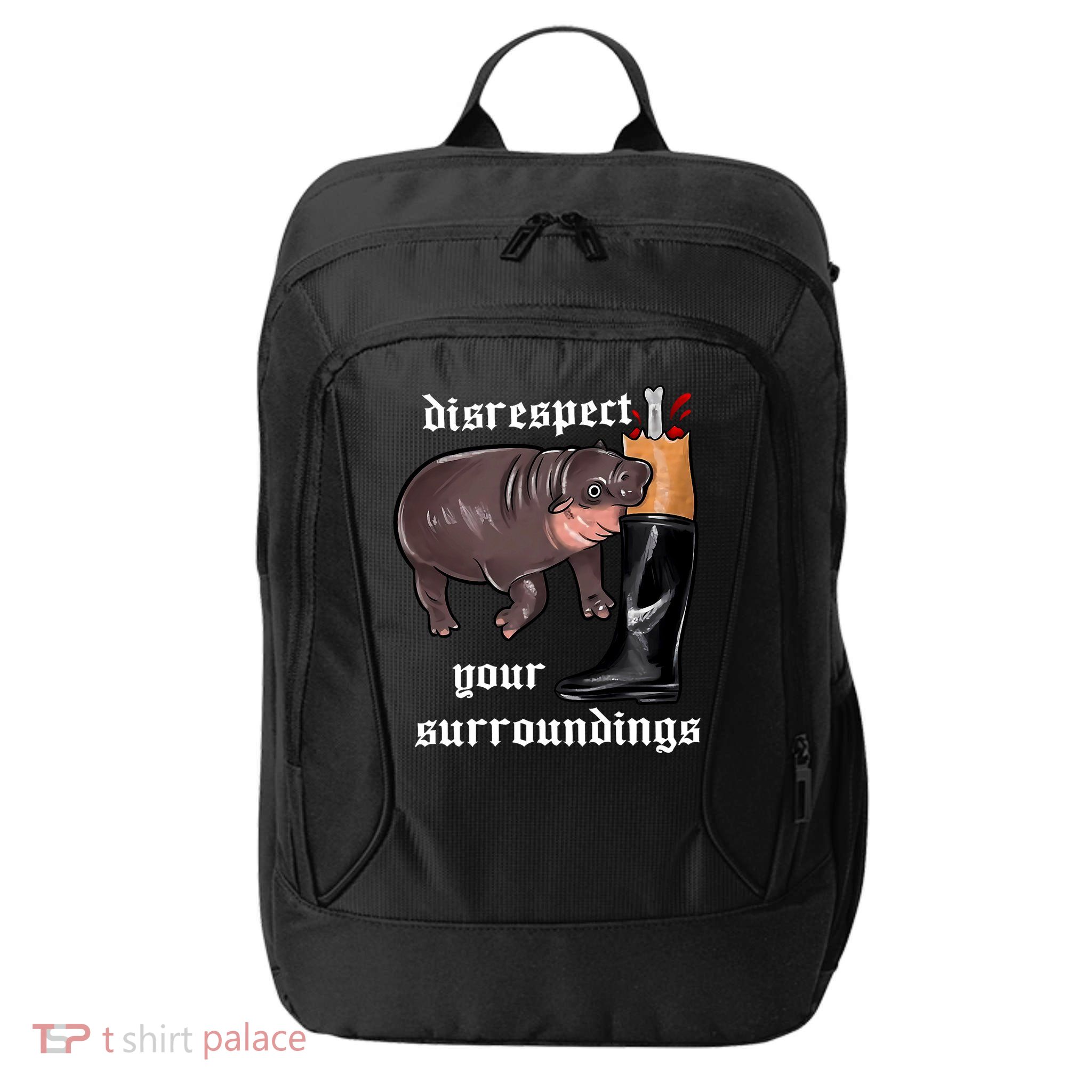 Disrespect Your Surroundings Moo Deng Funny Design City Backpack