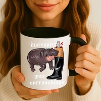 Disrespect Your Surroundings Moo Deng Funny Design Mug