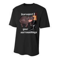 Disrespect Your Surroundings Moo Deng Funny Design Youth Performance Sprint T-Shirt