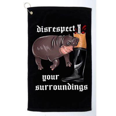 Disrespect Your Surroundings Moo Deng Funny Design Golf Towel