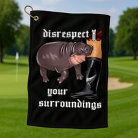 Disrespect Your Surroundings Moo Deng Funny Design Golf Towel