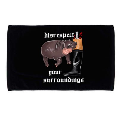 Disrespect Your Surroundings Moo Deng Funny Design Microfiber Hand Towel