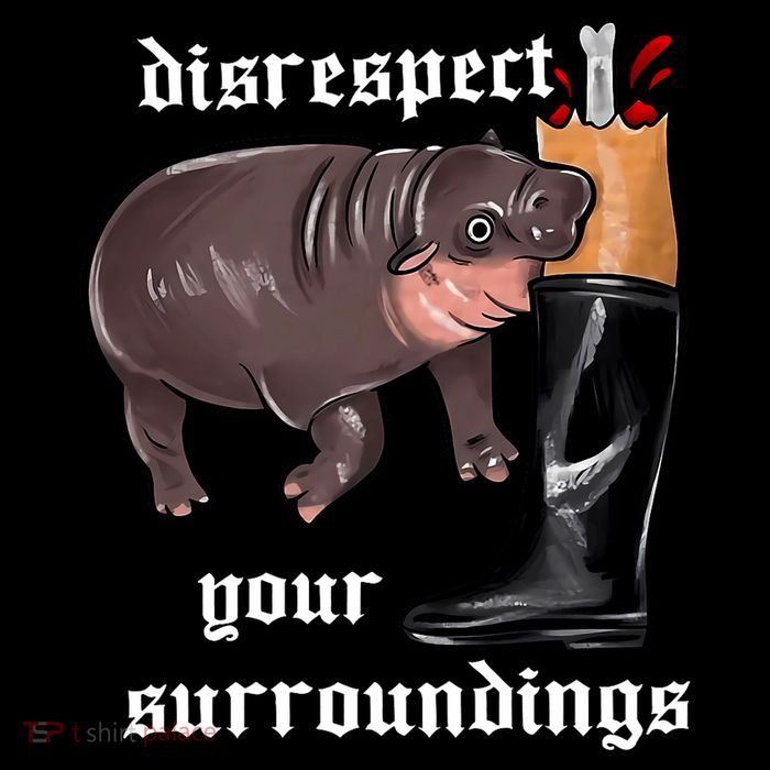 Disrespect Your Surroundings Moo Deng Funny Design Wool Snapback Cap