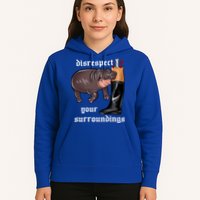 Disrespect Your Surroundings Moo Deng Funny Design Hoodie