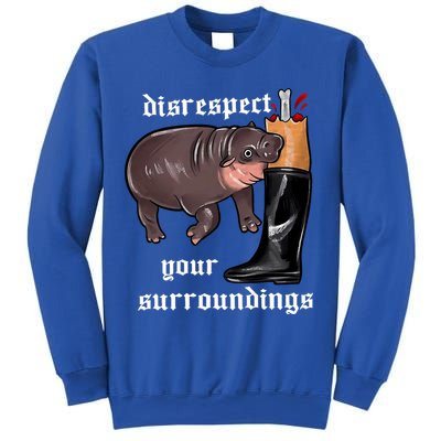Disrespect Your Surroundings Moo Deng Funny Design Sweatshirt