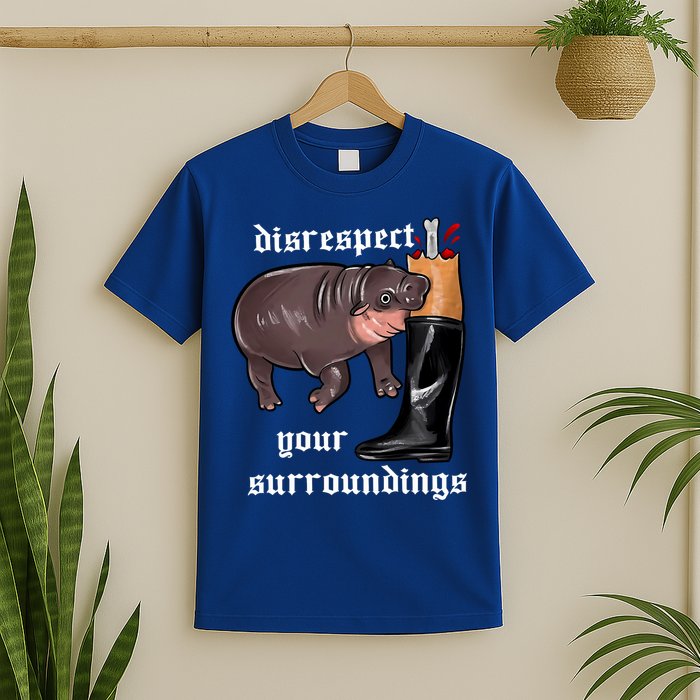 Disrespect Your Surroundings Moo Deng Funny Design T-Shirt