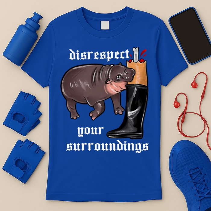 Disrespect Your Surroundings Moo Deng Funny Design T-Shirt