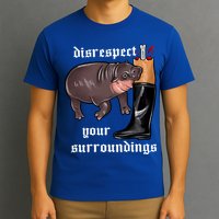 Disrespect Your Surroundings Moo Deng Funny Design T-Shirt