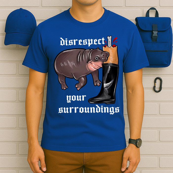 Disrespect Your Surroundings Moo Deng Funny Design T-Shirt