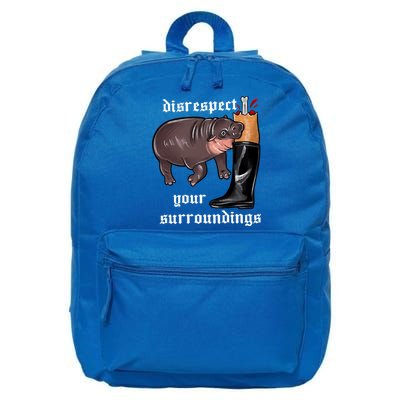 Disrespect Your Surroundings Moo Deng Funny Design 16 in Basic Backpack