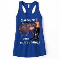 Disrespect Your Surroundings Moo Deng Funny Design Womens Tank Top