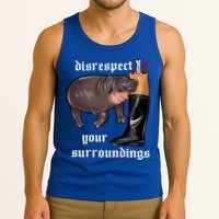Disrespect Your Surroundings Moo Deng Funny Design Tank Top