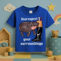 Disrespect Your Surroundings Moo Deng Funny Design Toddler T-Shirt